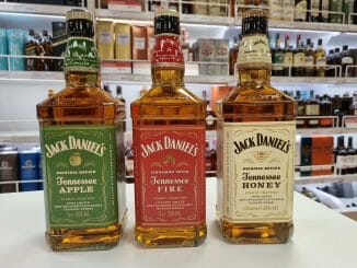 Tre olika sorters whiskylikör från Jack Daniels